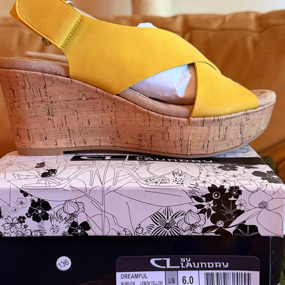 Summer Lemon Yellow Wedge Sandals - from Chinese Laundry